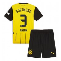 Borussia Dortmund Waldemar Anton #3 Heimtrikotsatz Kinder 2024-25 Kurzarm (+ Kurze Hosen)